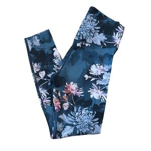 JoyLab Floral Print High Waist Stripe 7/8 Leggings Moody Mum